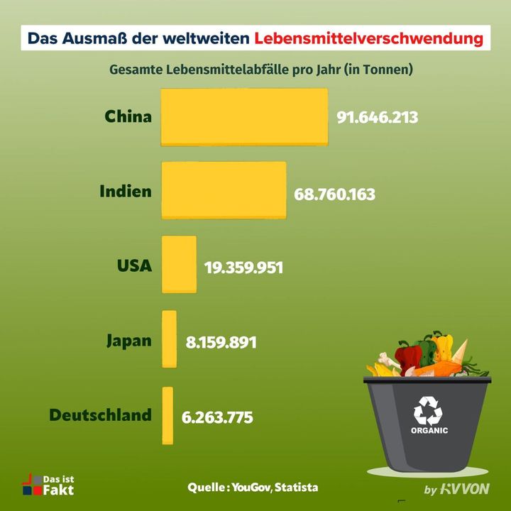 So viele Lebensmittel werden weltweit verschwendet