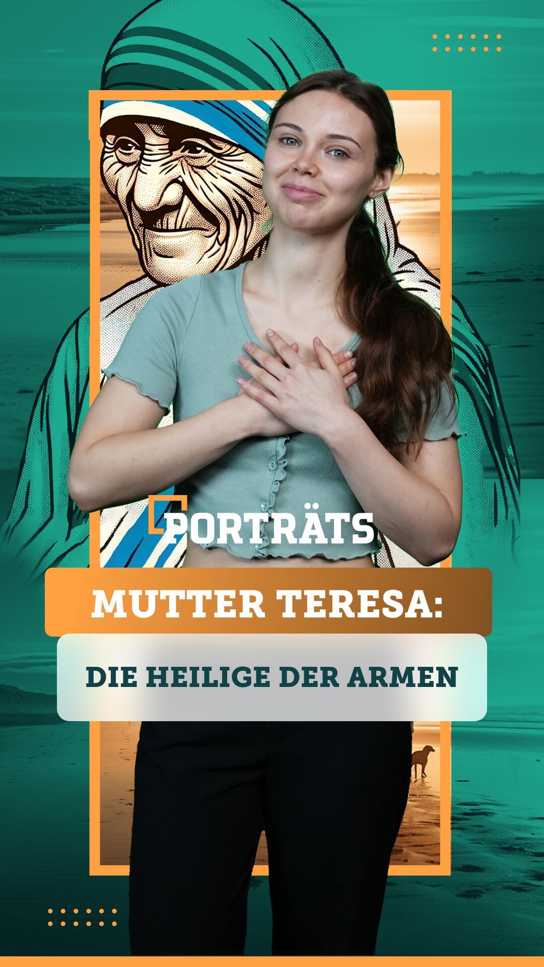 Mutter Teresa mit den Armen