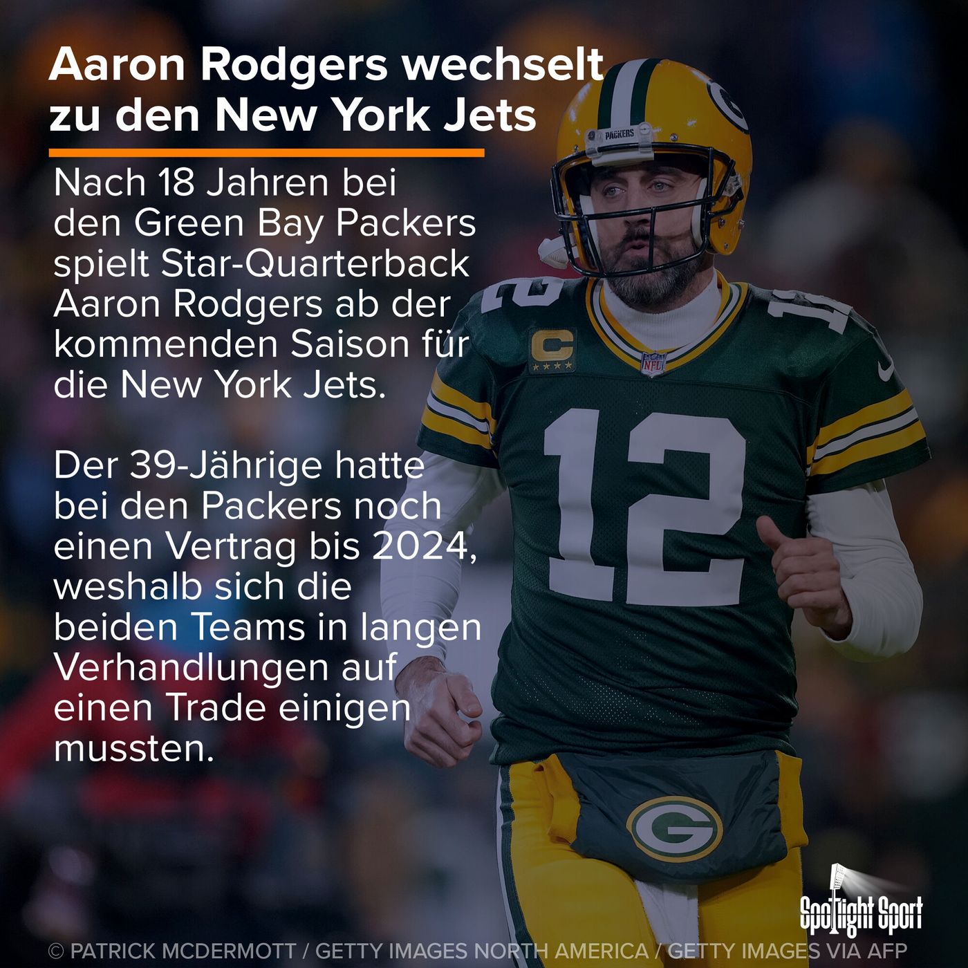 Star-Quarterback Aaron Rodgers wechselt zu den New York Jets